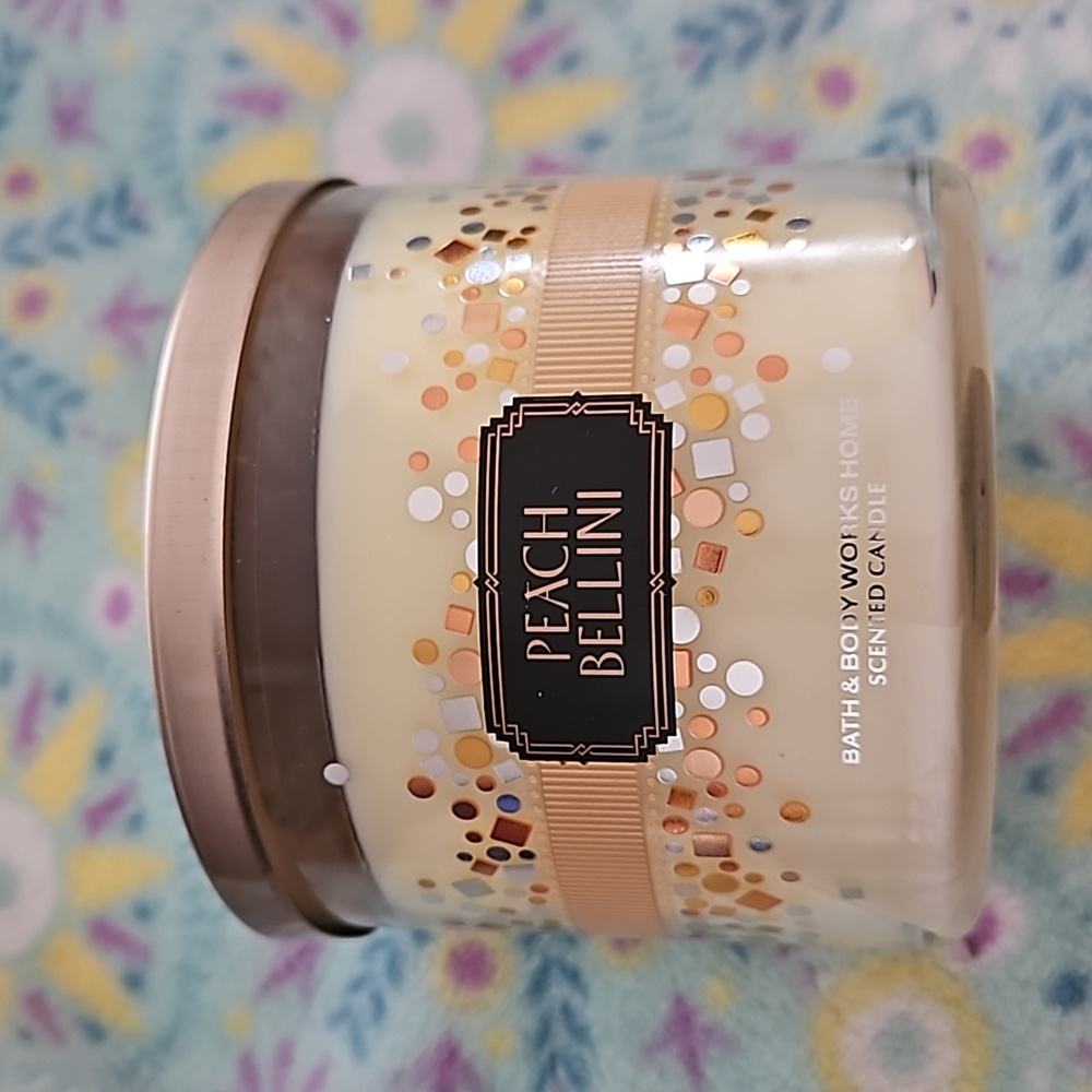Peach Bellini Bath and Body Works 3 wick candle